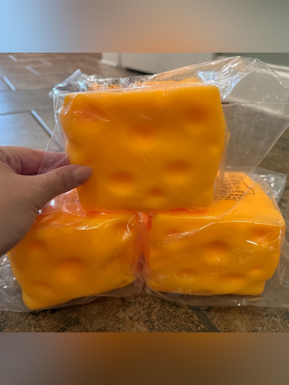 Jumbo Cheese Cube Squishy